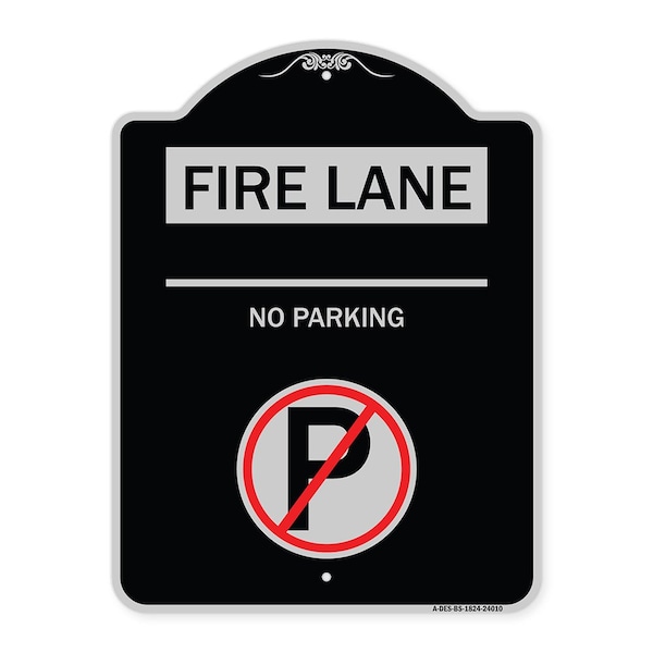 Signmission Fire Lane No Parking W/ No Parking Heavy-Gauge Aluminum Architectural Sign, 24" x 18", BS-1824-24010 A-DES-BS-1824-24010 - main
